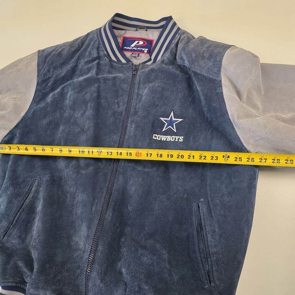 Vintage 90s Dallas Cowboys Pro Player Suede LeatherJacket Men's 2XL Two Tone‎ - Picture 6 of 13